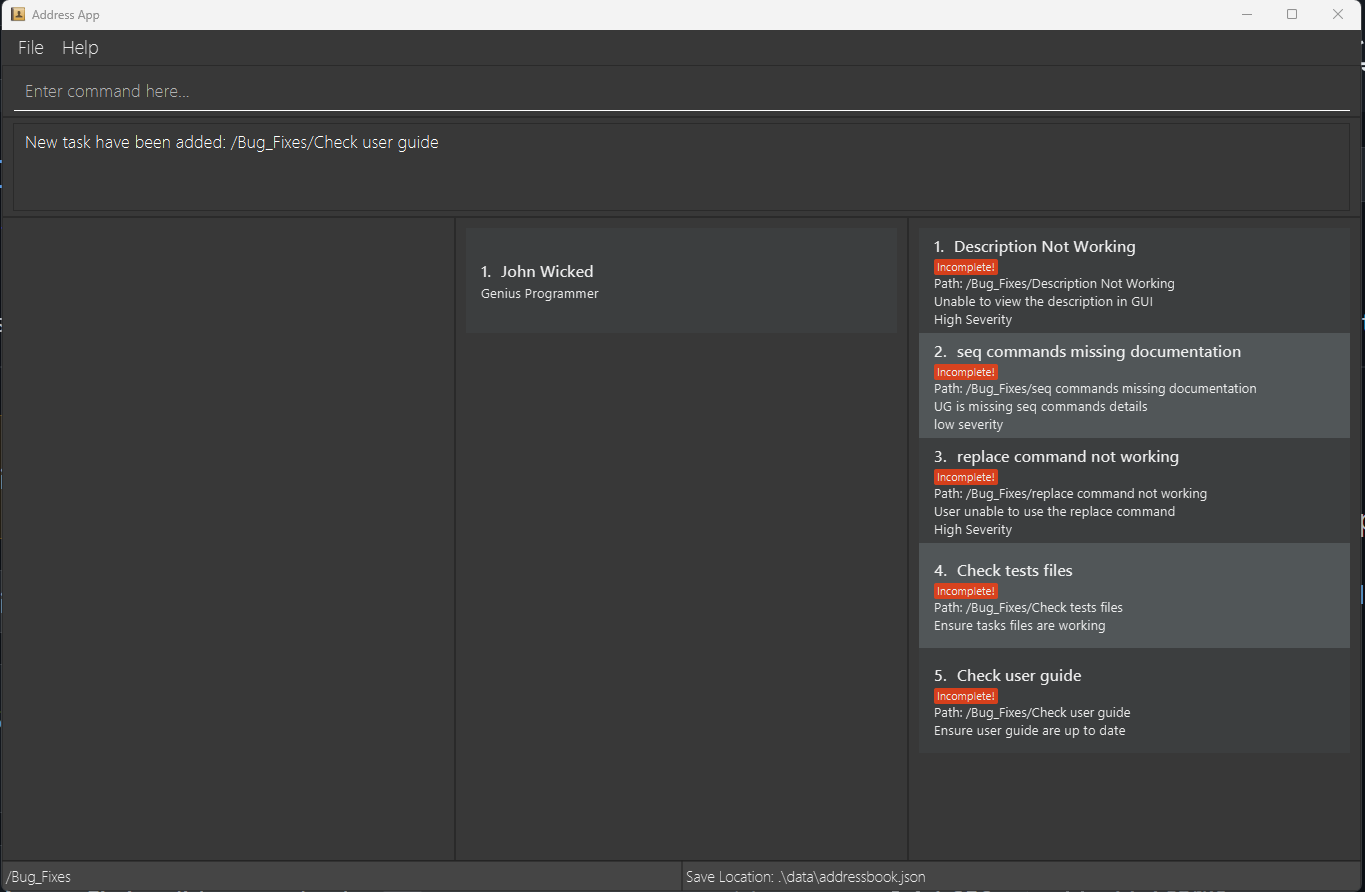 Multiple commands ui