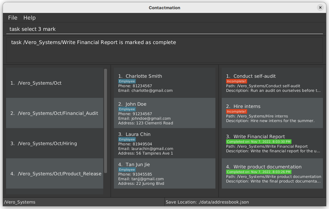 Select command ui